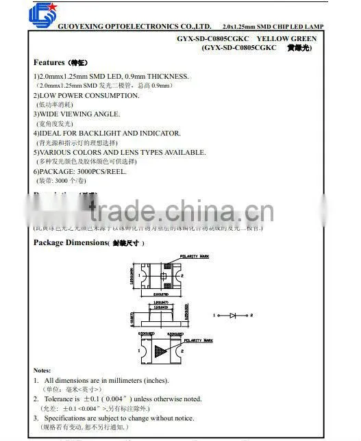 Widely used RGB 0805 smd led for viewing sign