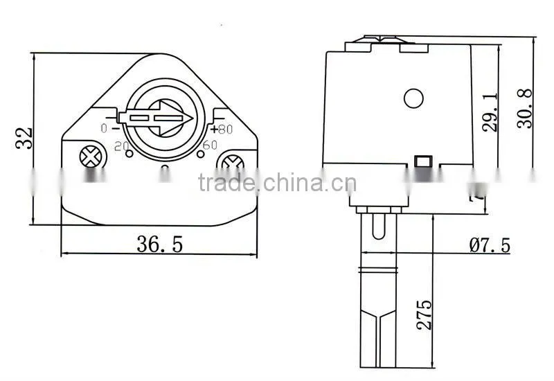 Electric water heater thermostat, Stem type thermostat