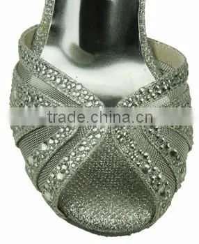 silver sparkle crystal ladies latin dance shoes produced by Suphini