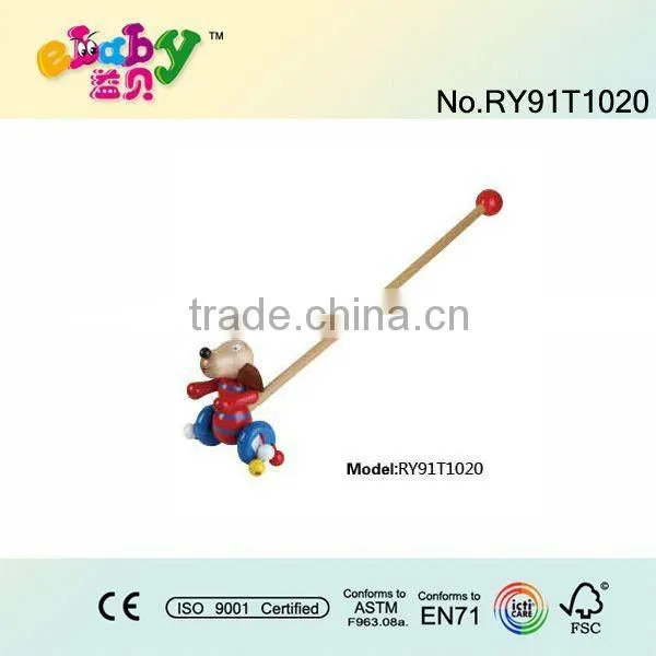 wooden deer push along toy