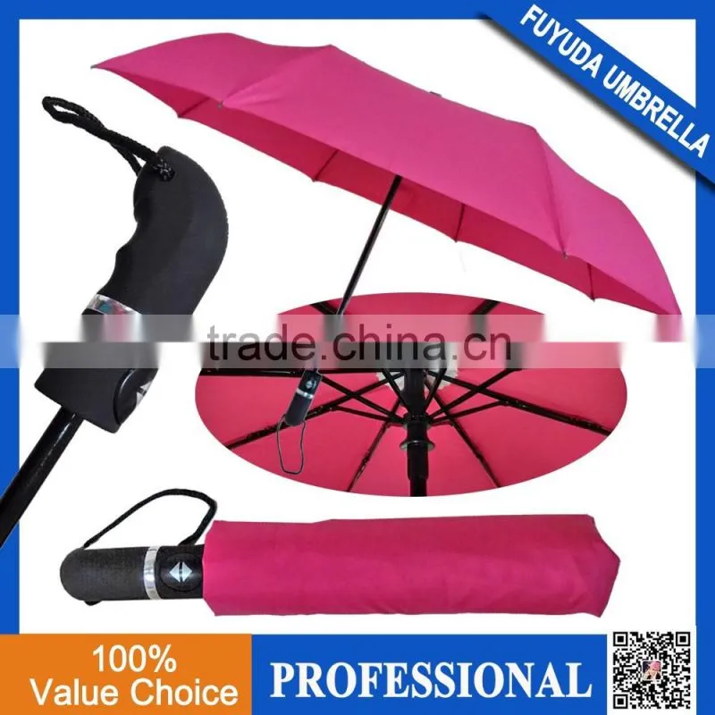 2016 magenta label watermark printing high quality automatic pocket umbrella