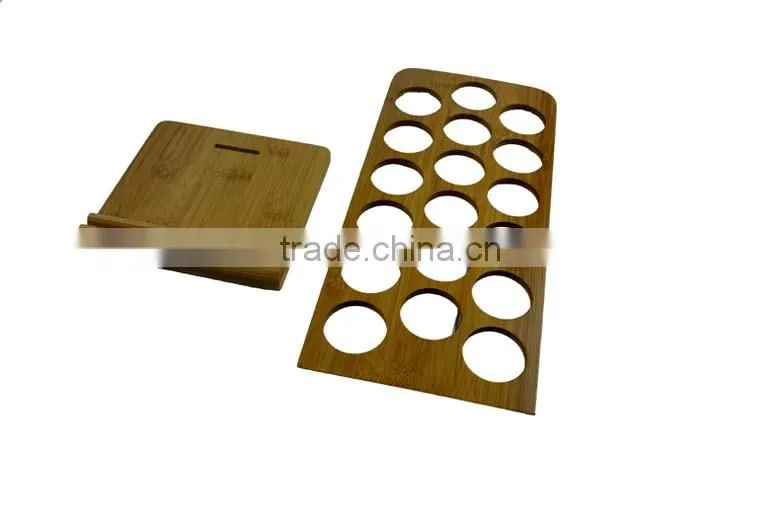 DX001/Bamboo Wooden Spice Jar Shaker Recipe Holder Rack Stand