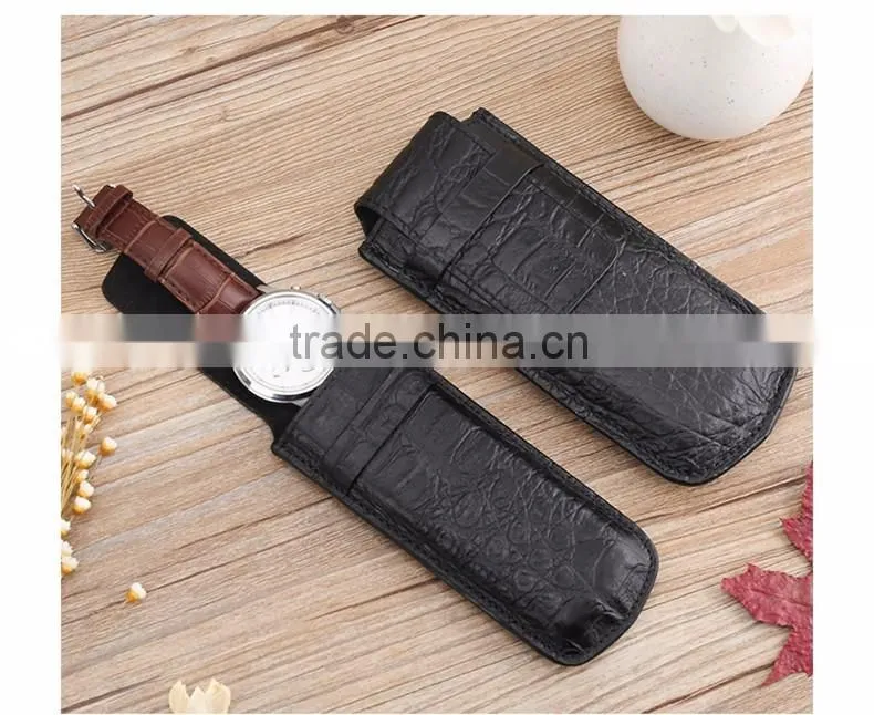 Custom design Genuine Leather Travel Watch pouch single watch case