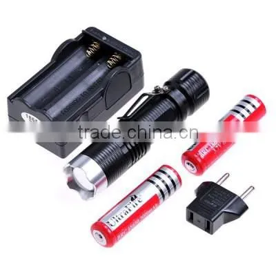 aluminum rechargeable portable emergency led flashlight