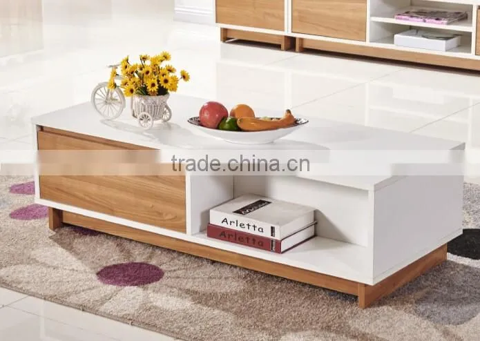 walnut and white color modern design teapoy