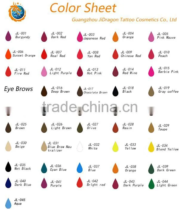Micro Permanent Makeup Pigment 28 Colors Best Good Quality Tattoo Microblading Pigment