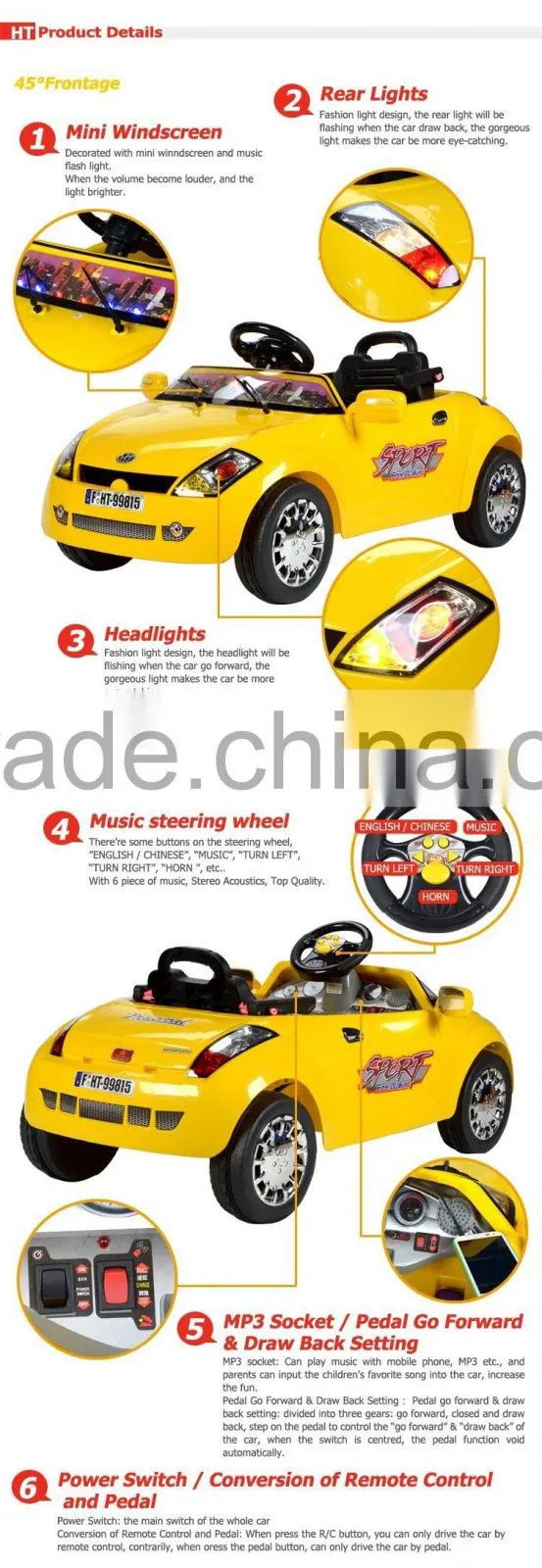 Wholesale Ride on Battery Operated Kids Baby Car,kids electric car baby toys,
