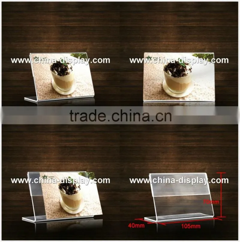 L / Tshape acrylic sign holder a5 size acrylic menu holder