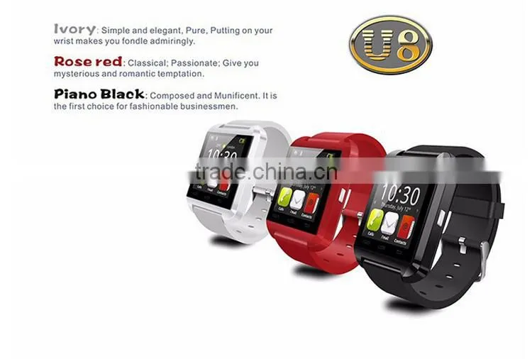 U8 Wrist Smart Watch Mobile Phone with Bluetooth 3 Color on Stock Wholesales Promotion Bracelets (U8)