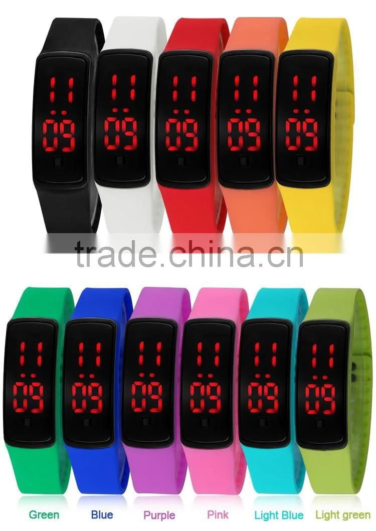 New Watches Superior Charm Fashion Men And Women Rubber LED Watch Date silicon wristband Digital Wrist 8 Colors tf-83 Hot Gift