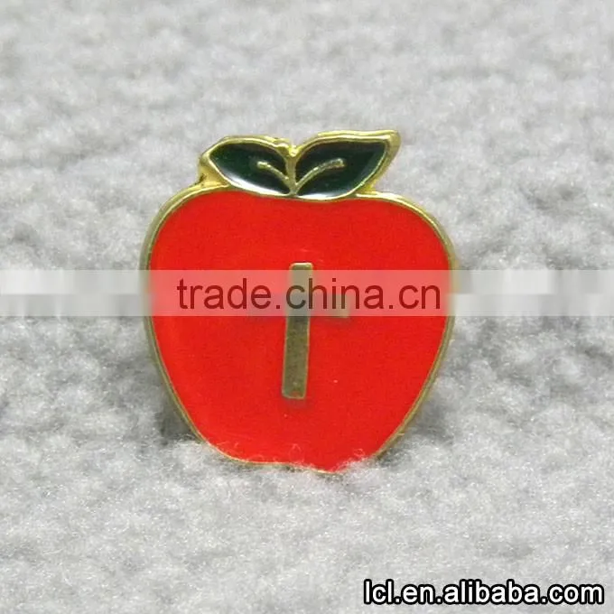 Apple shaped cross cheap brooches pin in bulk, low price china wholesale brooch