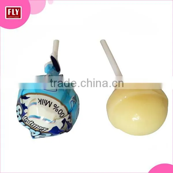 12g ball shape milk lollipop sweets with loo% milka