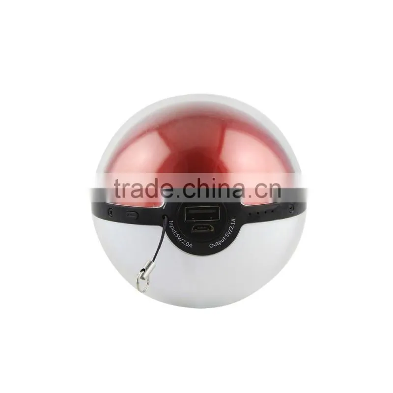 Newest products 2016 pokemon go power bank red cute pokeball power bank with usb cable