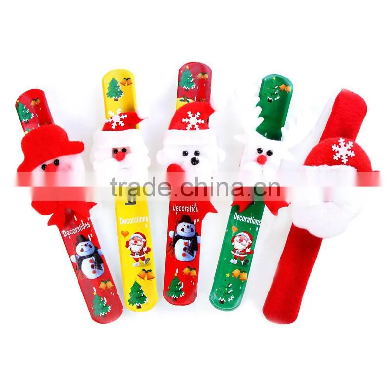 Hot promotiona gifts Create Silicone Slap Bracelets Online,Santa Claus silicone slap bracelet,cartoon silicone snap band
