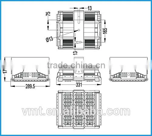 Shenzhen Manufacturer 3535 90w modular empty LED flood lamps outdoor housing(no power)