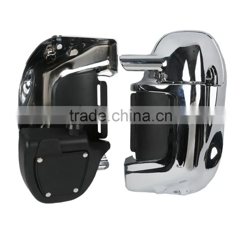Chrome Lower Vented Leg Fairing Glove Box For Touring Road King FLHR FLHT