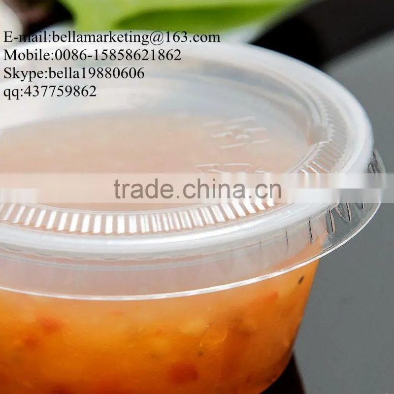 Disposable Polystyrene Lid for 2 oz. Souffle Cup / Portion Cup