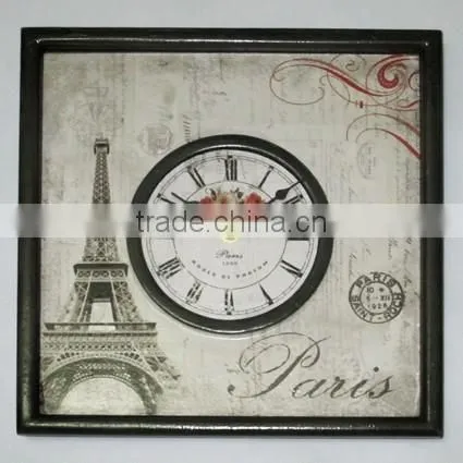 Popular Style ! 2016 Decorative Square Wooden MDF Wall Clock
