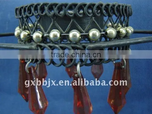 Red pearl black wire decorative candle stick craft