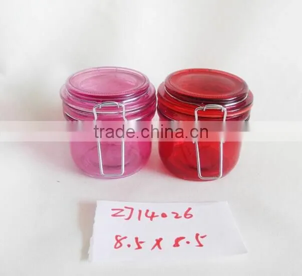 250ml colorful small glass hermetic jar
