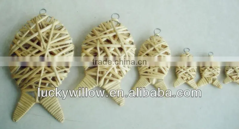 2012 Christmas crafts Wicker hanging heart with bell and bowknot & wicker Christmas crafts