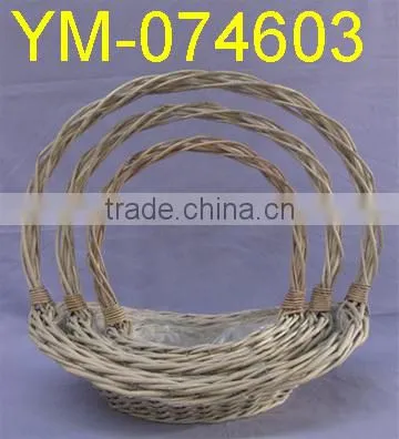Unique Willow Flower Basket with Long Handle