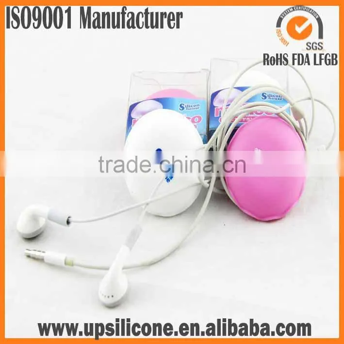 Silicone Bobbin Winder Wrap Organizers for Earphone/Earbuds Cord silicone cord winder
