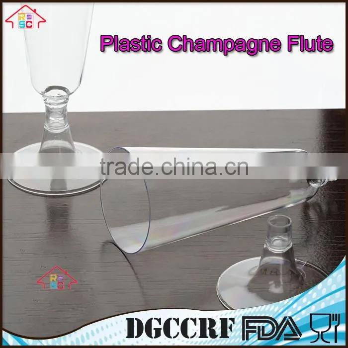 NBRSC Promotional Disposable party Plastic champagne goblet flute wine glasses