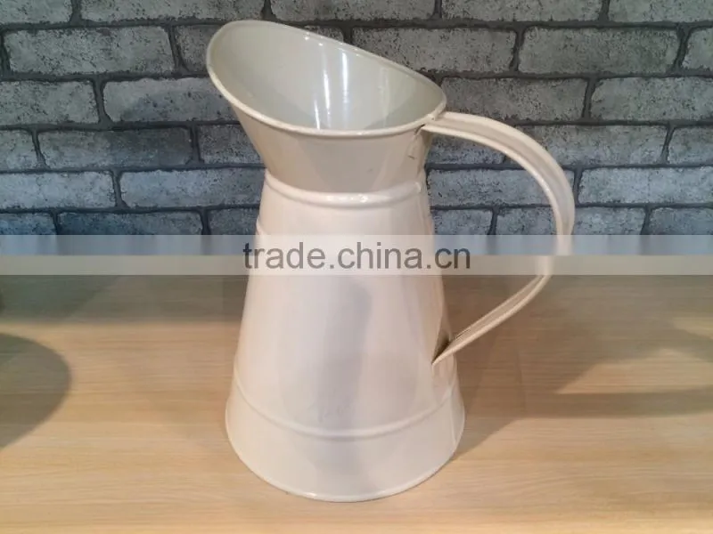 Home Decorative Galvanized Vintage Metal Pitcher Flower Jug