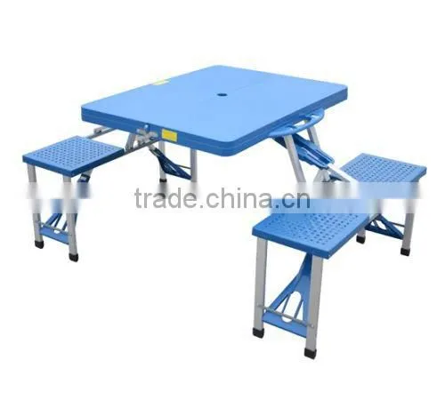 METAL FOLDING IRON TABLE AND CHAIRS WITH ALUMINUM LEGS