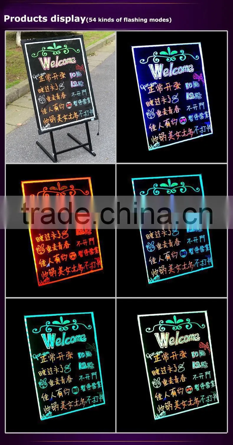 High quality electronic products led writing board led fluorescence writing board with neon color changing
