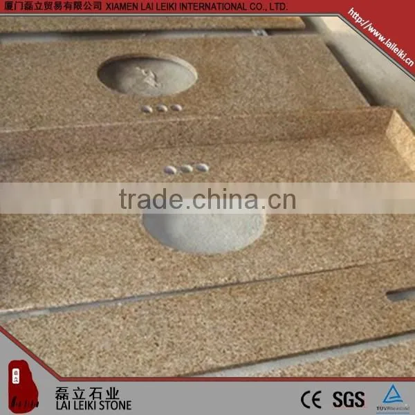 Rectangular shape G682 sunset gold polished countertop gold granite table top