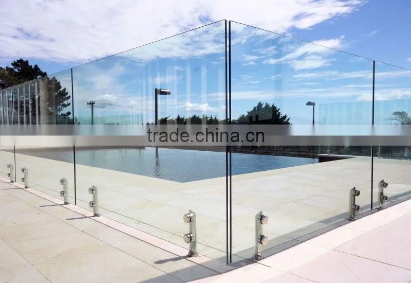 Frameless glass pool fencing glass spigot/stainless steel pool fence