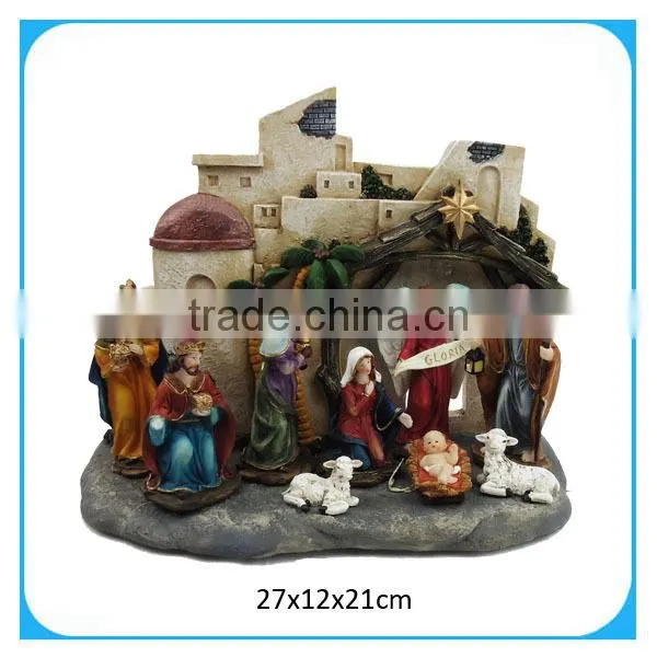 polyresin jesus nativity set manger
