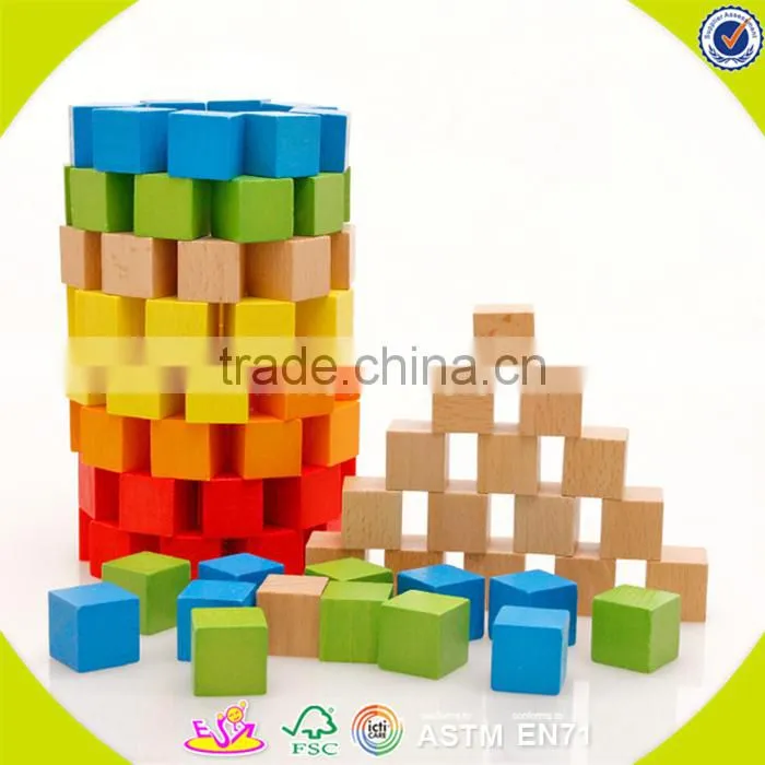 Wholesale simple style wooden geometric building blocks hottest geometric building blocks toy W13A015
