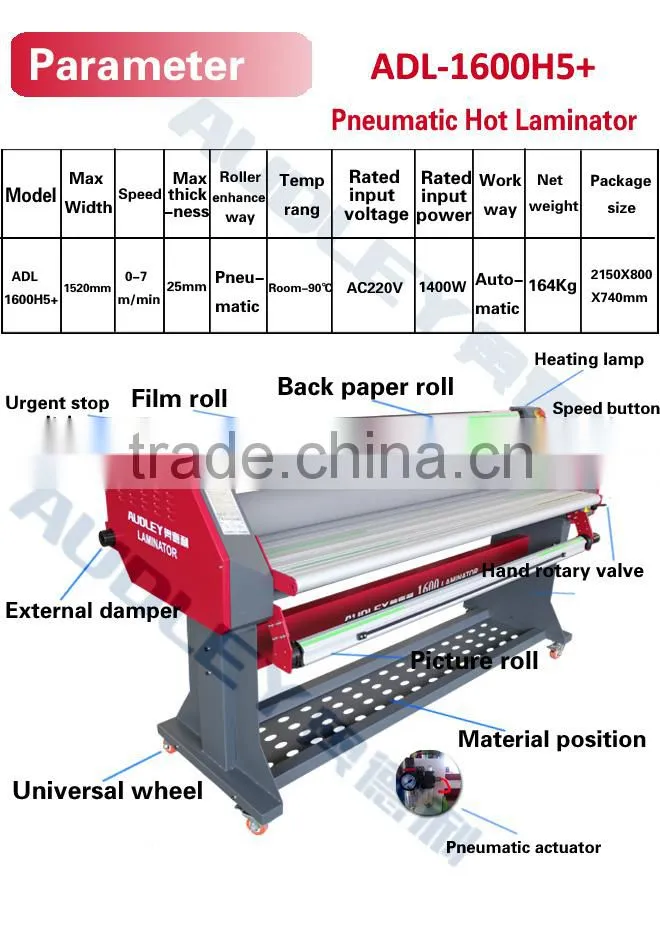ADL-1600H5+ Pneumatic Hot Laminator
