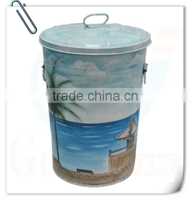 Outdoor decoation metal antique trash can