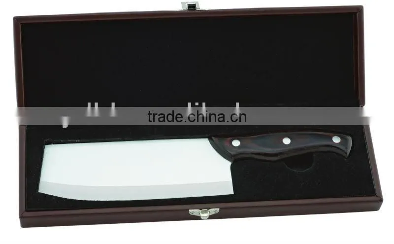 pakka wood handle ceramic cleaver knife