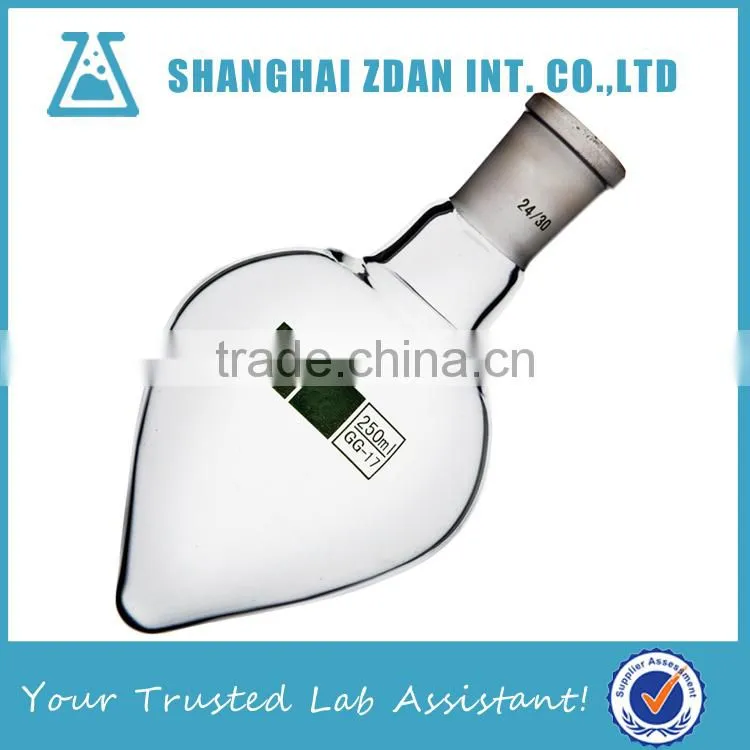 Scientific Glassware Borosilicate Glass Pear Shape Flasks,Heavy Wall,Single Neck