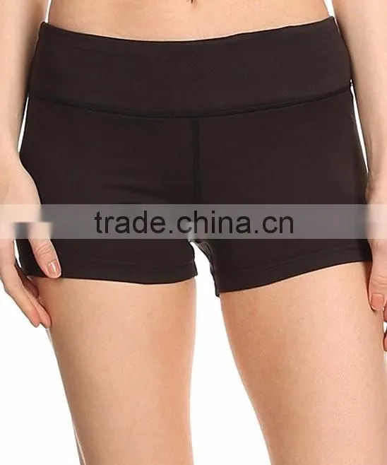 Running Shorts Black Women Wholesale Custom Made Plain Dyed Polyester Spandex Solid Sport Wear Shorts