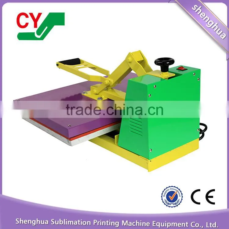 Hot sale CE large manual teflon coated thick platen heat press t-shirt printing
