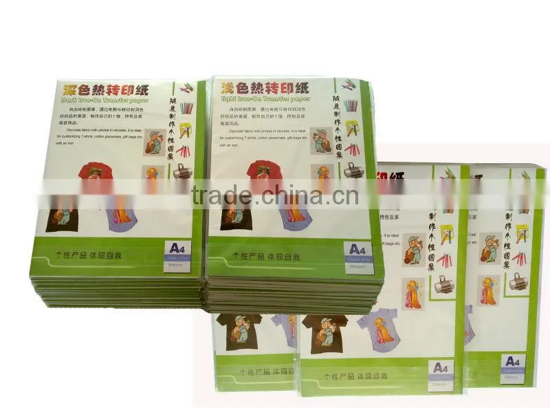 A4 /A3 light /dark inkjet/laser transfer paper for T-shirt clothing
