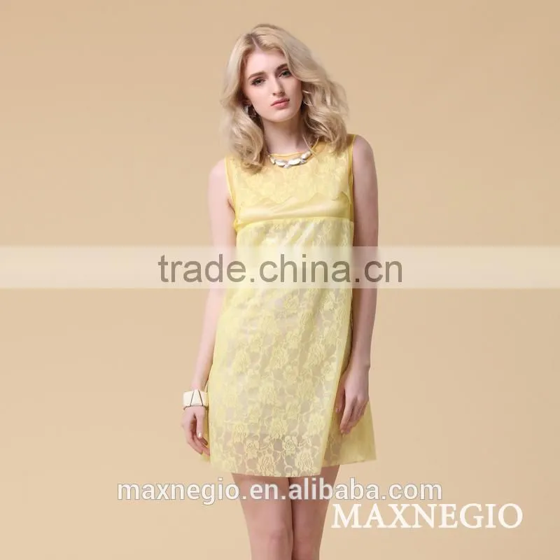 china supplier sleeveless lady one piece dress simple latest 2015
