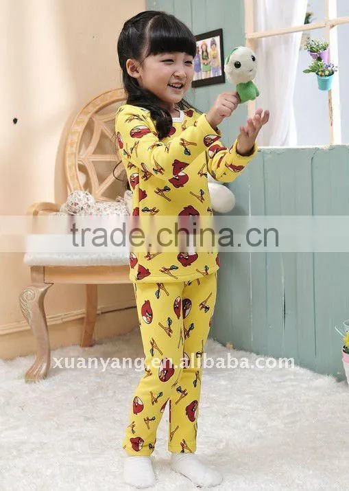 wholesale 2016 fashion design oem kids easy wear long sleeve inner animal pajamas
