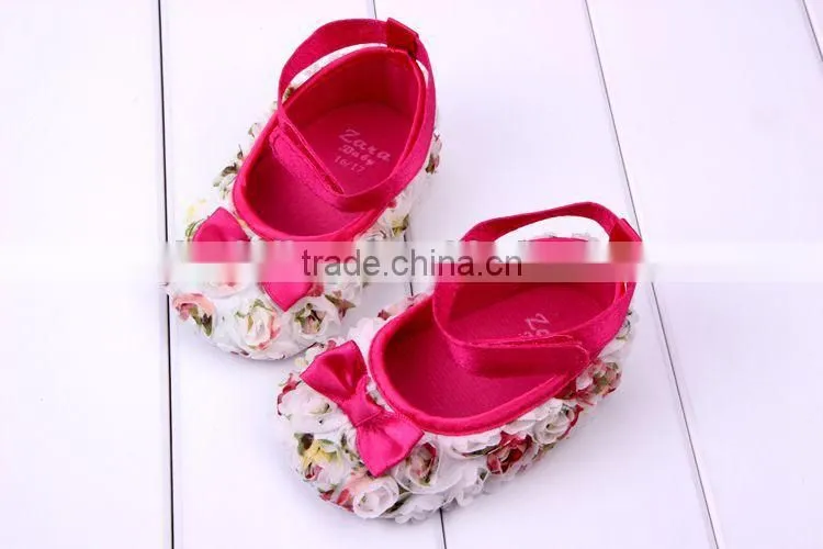 2014 new baby product girls lace flower cotton infant baby shoe newborn lace baby shoes for girls