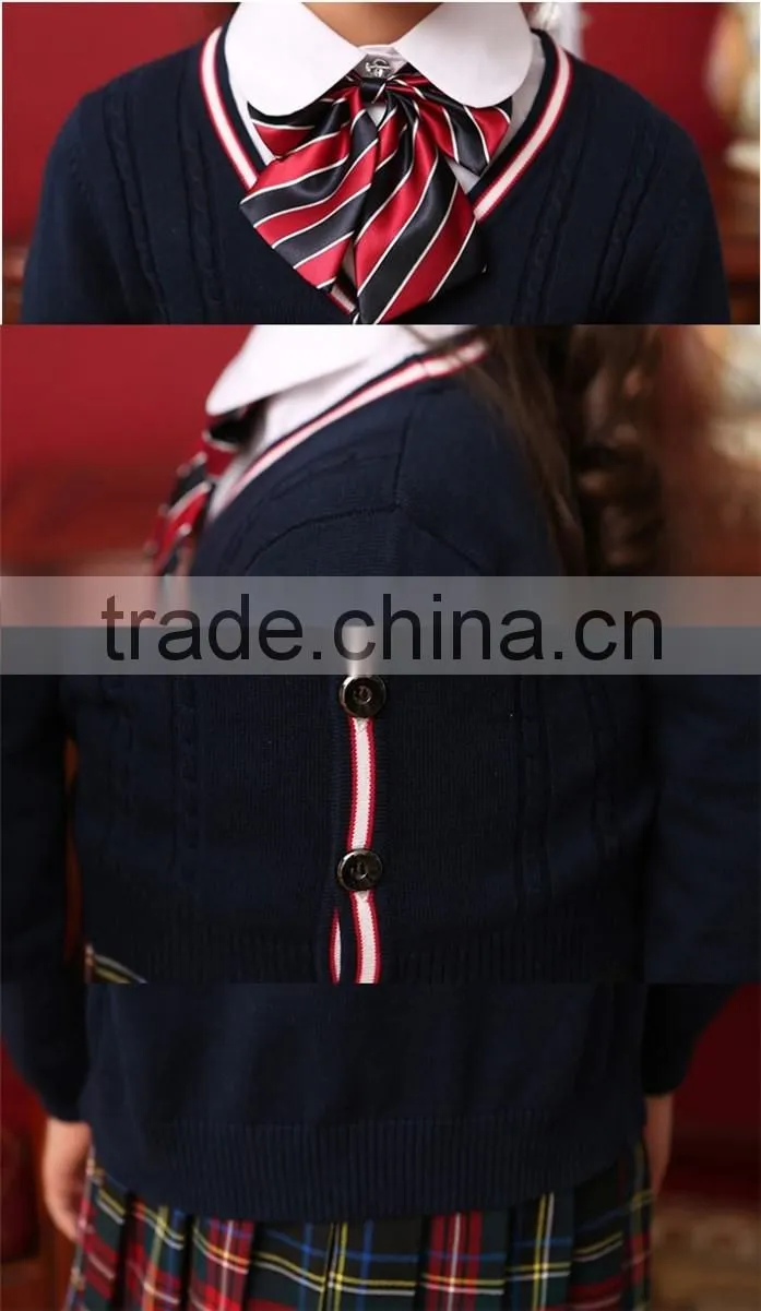 High quality knitting cardigan beautiful school uniform