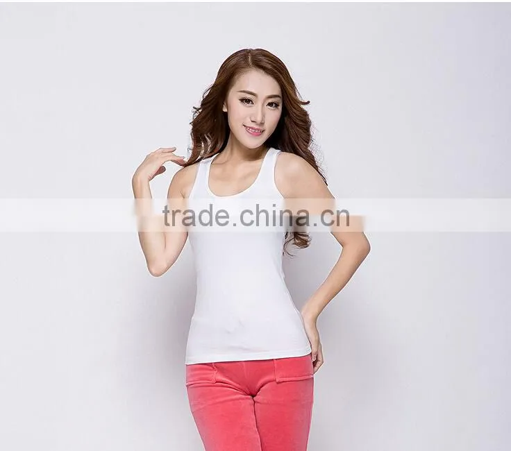 2015 fashion cheap 100% cotton womens sleeveless knitwear camisole