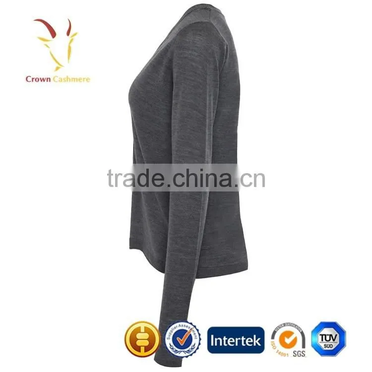 Women knitted Grey Cashmere Cardigan Sweater