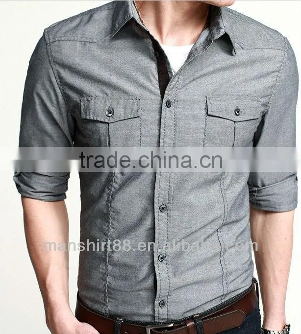 men's slim fit oxord casual shirt for men