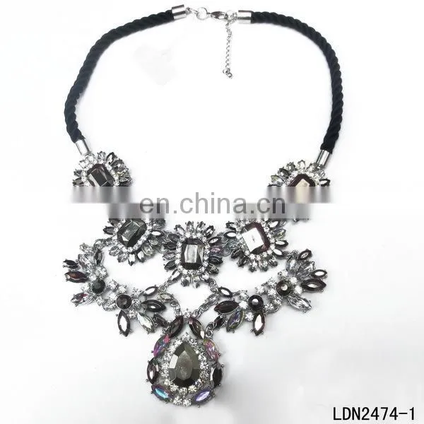 alibaba express stock bib statement necklace MOQ 24pcs per color